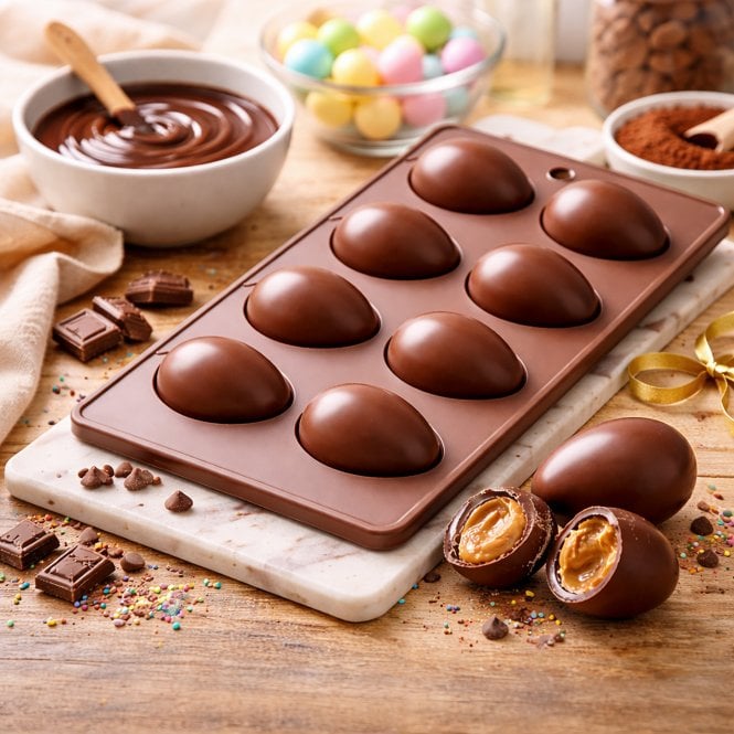 Mould Factory Silicone Easter Egg Baking & Chocolate Mould - 8 Cavity
