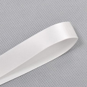 Off White Double-Faced Satin Ribbon - 10mm