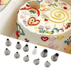 Perfect Smooth Round Piping Tip Collection - Set of 11 (#1A, #2A, #12, #11, #10, #9, #8, #7, #6, #5, #4)