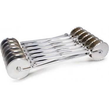 Stainless Steel Multi Wheel Adjustable/Expandable Strip/Ribbon/Pastry/Dough Cutter - 7 wheel