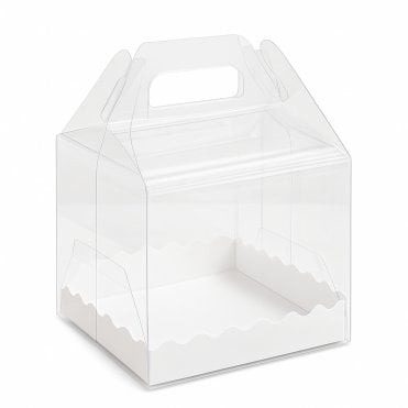 Premium Clear Handle Display Box with White Scalloped Tray – Imperfect Stock