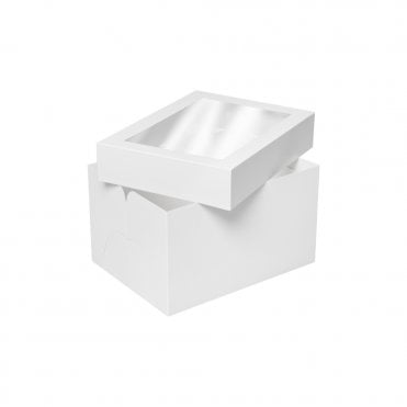 Rectangle Oblong Extra Deep White Cake Box with Window