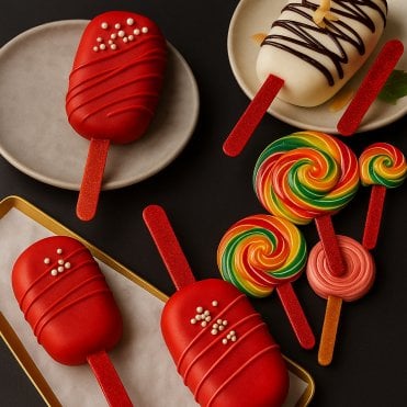 Red - Sparkle Chic Acrylic Premium Cakesicle Sticks