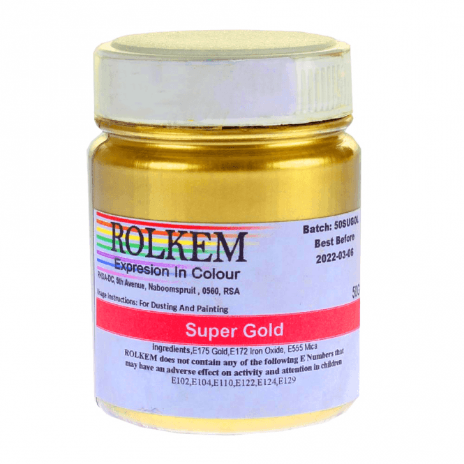 Rolkem Super Gold - Metallic Luxury Lustre Dusting Colour - Choose Your Size