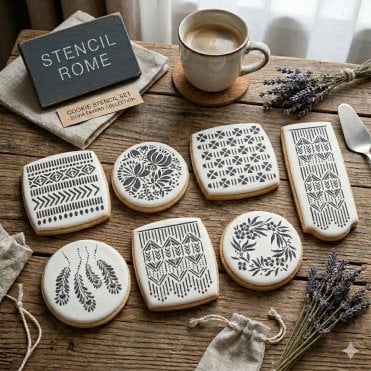 Rome Artisan Cookie Stencil Set – Set of 7