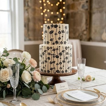 Siena Floral Double-Barrel Cake Stencil