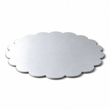 Silver - Scalloped Compressed Cake Boards - 3mm