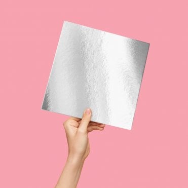 Silver Square Plain Gateau Cards (1.5mm thin)