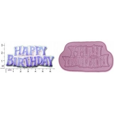 Small Happy Birthday Plaque - Cake Decorating Silicone Mould