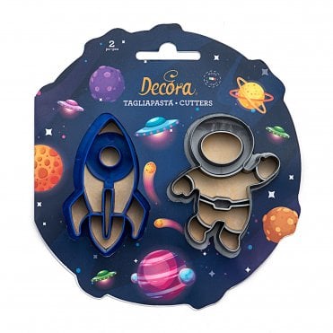 Space Plastic Cookie Cutter Set Of 2