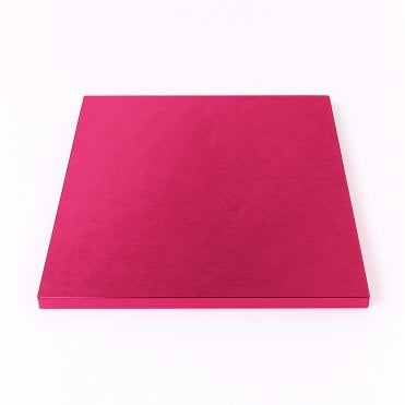 Square Cerise Foiled Cake Drum/Board - 12mm Thick