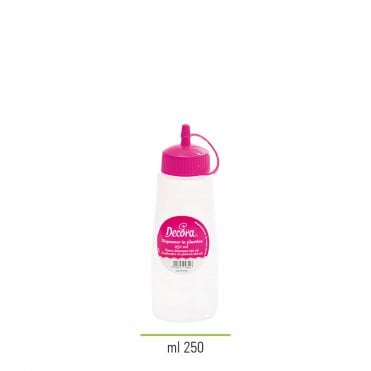 Squeeze Bottle "Drip" Dispenser with Pink Cap - Choose Your Volume