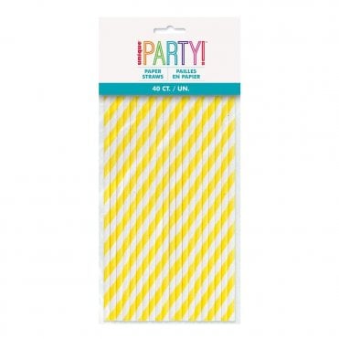 Striped Paper Straws - Pack of 40