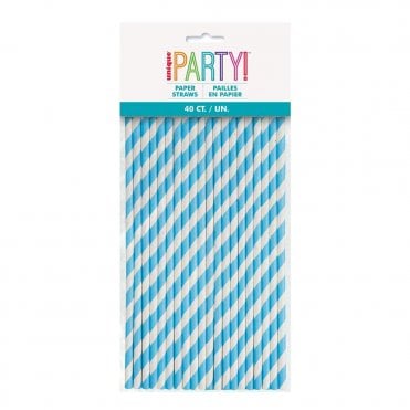 Striped Paper Straws - Pack of 40