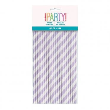 Striped Paper Straws - Pack of 40