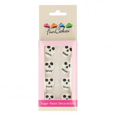 Sugar Paste Cake Decorations Skull Set Of 8 Best Before: 8/31/2025