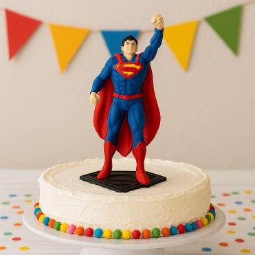 Superman Action Pose Figurine Cake Topper - Flying Hero Design