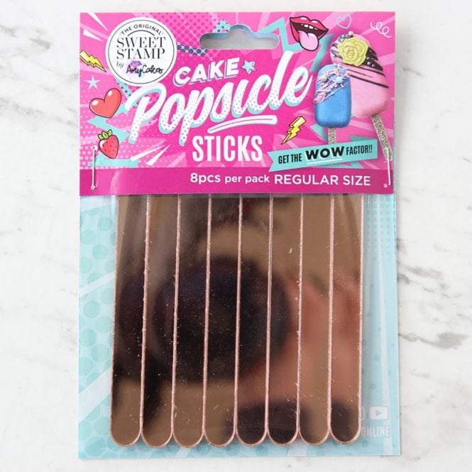 Sweet Stamps by Amy SweetStamp Popsicle Sticks - Rose Gold Mirror Pack Of 8