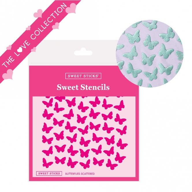 Sweet Sticks Butterflies Scattered Stencil
