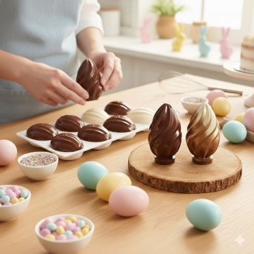 Swirl pattern Easter egg mould - 8 Cavity
