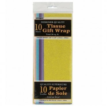 Assorted Pastel Tissue Pack Of 10 - 20" x 26"