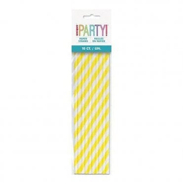 Striped Paper Straws - Pack of 10