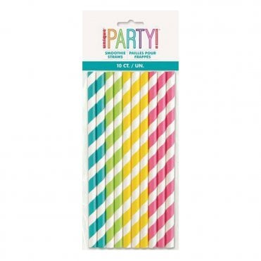 Striped Paper Straws - Pack of 10