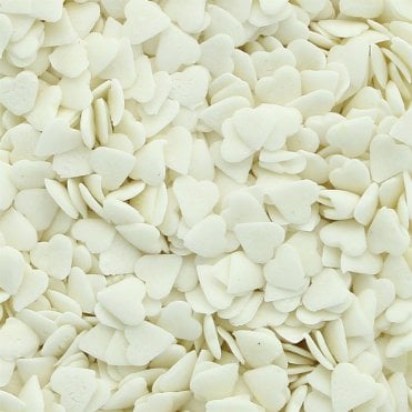 White Edible Hearts 500g Best Before : 31/12/2024