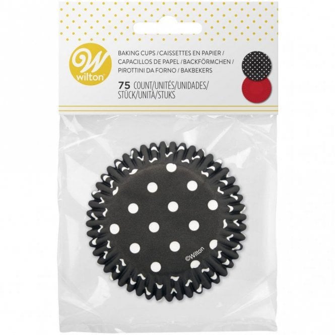 Wilton Red & Black Dots Baking Cups - Pack of 75