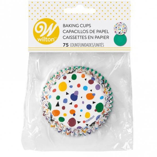 Wilton Standard Baking Cup Dots & Triangle 75 Count