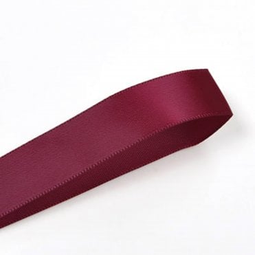 Wine Double-Faced Satin Ribbon - 10mm